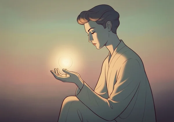 Person breaking free from chains, looking towards freedom